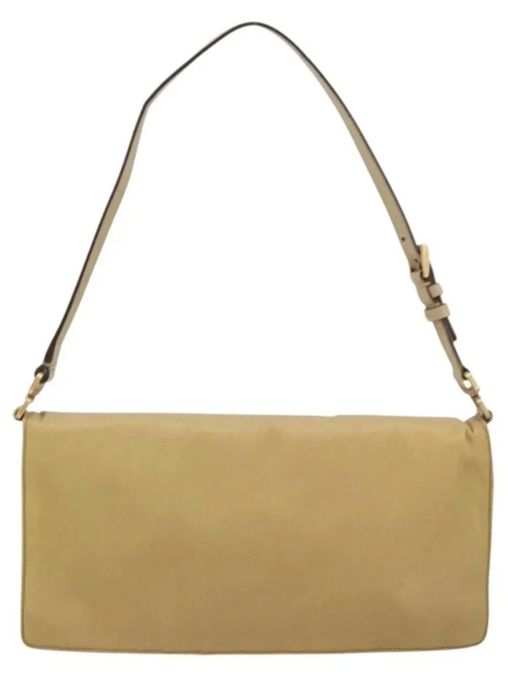 PRADA Shoulder Bag Nylon Beige Gold - Picture 3 of 16
